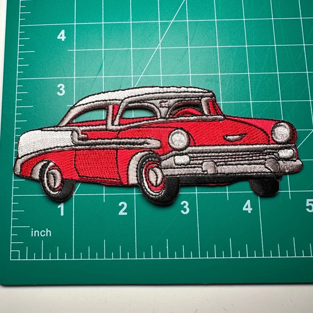 Red 57‎ Chevy Bel Air Car Patch Embroidered Iron On Patch Applique